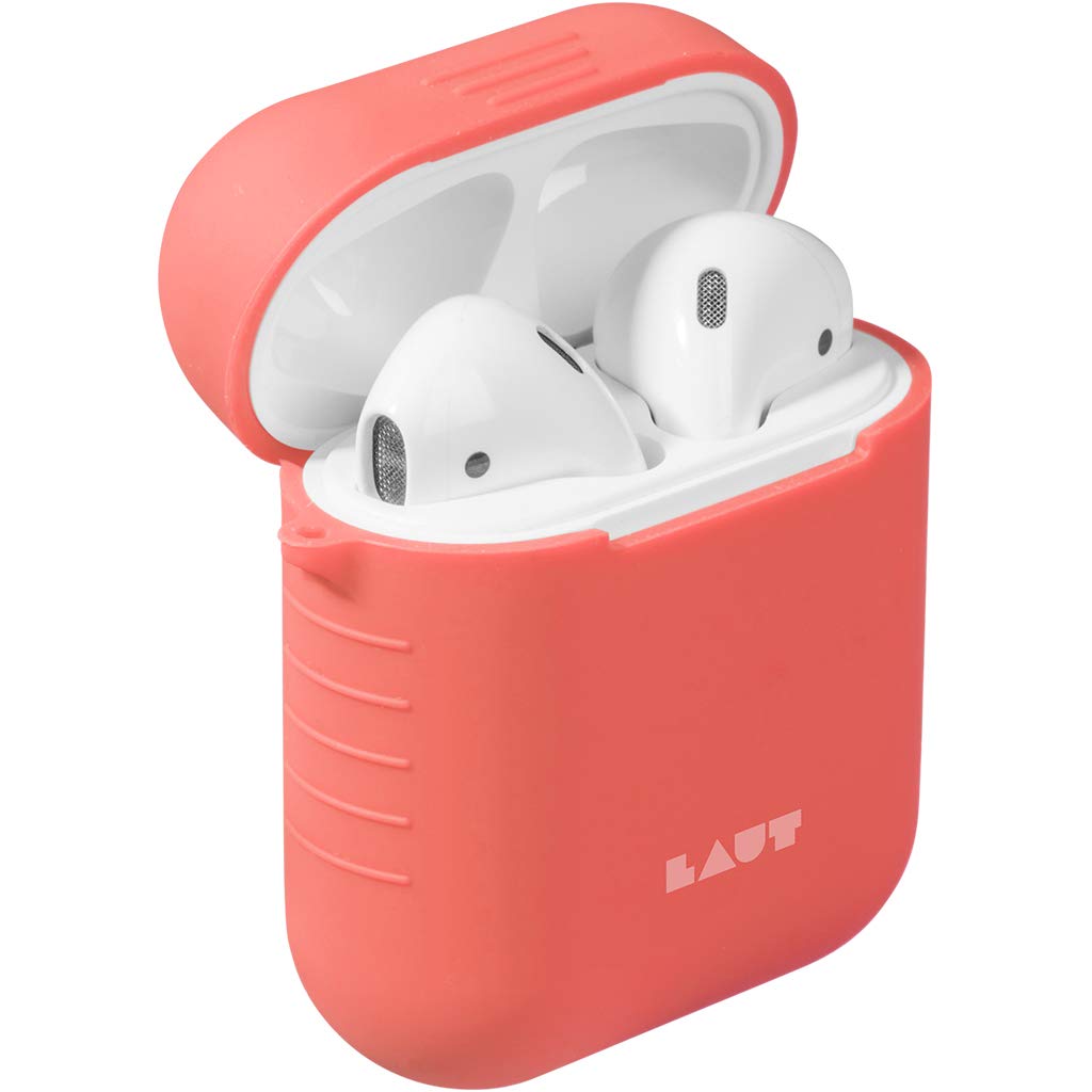 Laut - Pod For Airpods Charging Case | Slim Protective | Silicone Rubber | Easy Grip | Anti-Scratch (Coral (Pink)) - 4895206906081