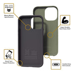 Cellhelmet Fortitude Rugged Case For Iphone 12 Pro Max, Shock Absorbing, Olive Drab Green (Chelcforti67od) - 811341038597