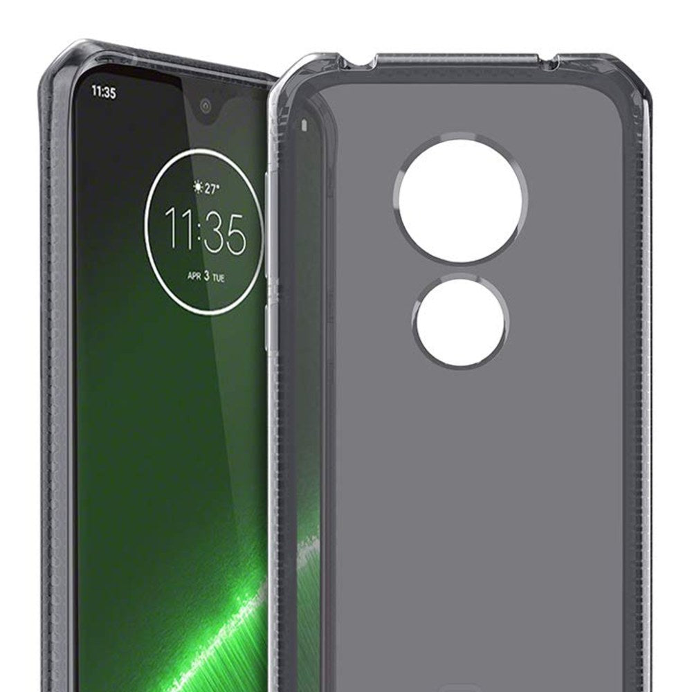 Itskins Spectrum // Clear Compatible With Moto G7 Play, Protective Phone Case, Slim Hybrid Case, Anti-Yellowing, And Heavy Duty Shockproof Cover, Military Phone Case - Smoke - 4894465752323