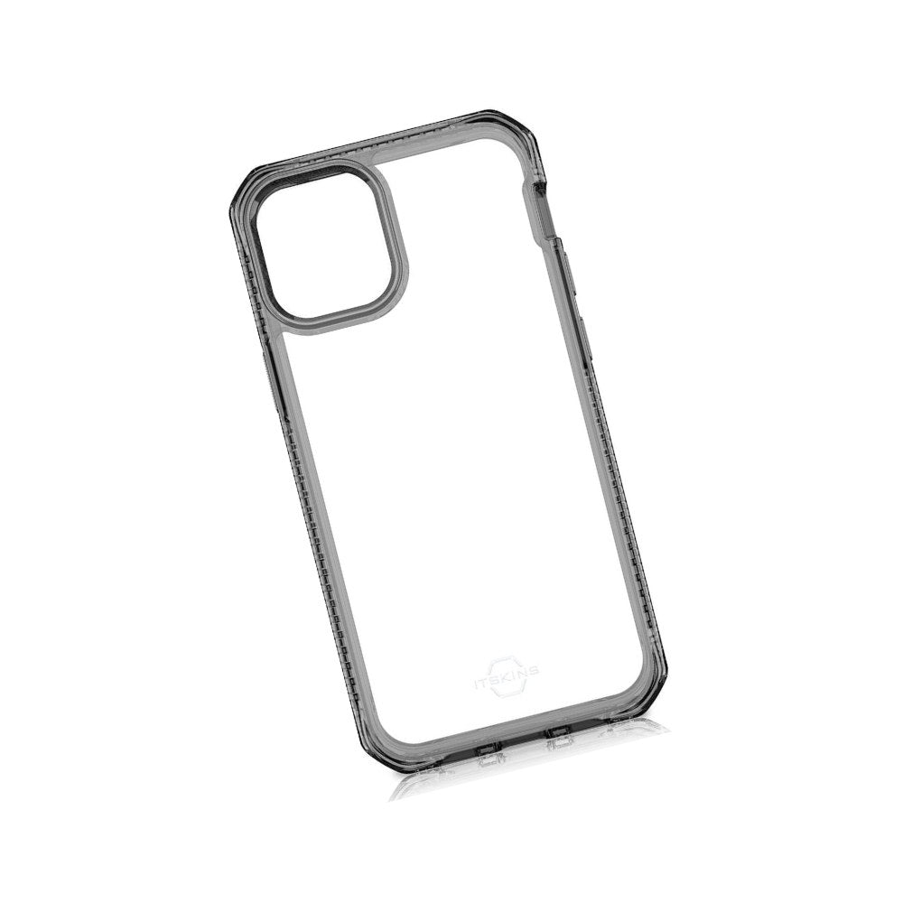 Itskins | Hybrid Clear Protective Phone Case Compatible With Iphone 12 Pro Max, Slim Hybrid Case, Anti-Yellowing, And Heavy Duty Shockproof Cover, Military Phone Case | Black And Transparent - 4894465304522