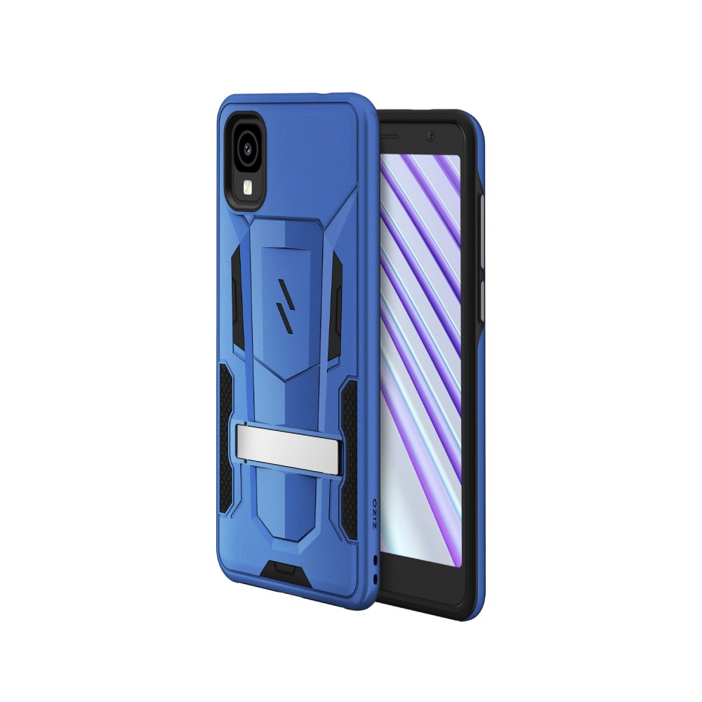 Zizo Transform Series For Tcl Ion Z Case - Rugged Dual-Layer Protection With Kickstand - Blue - 888488338392