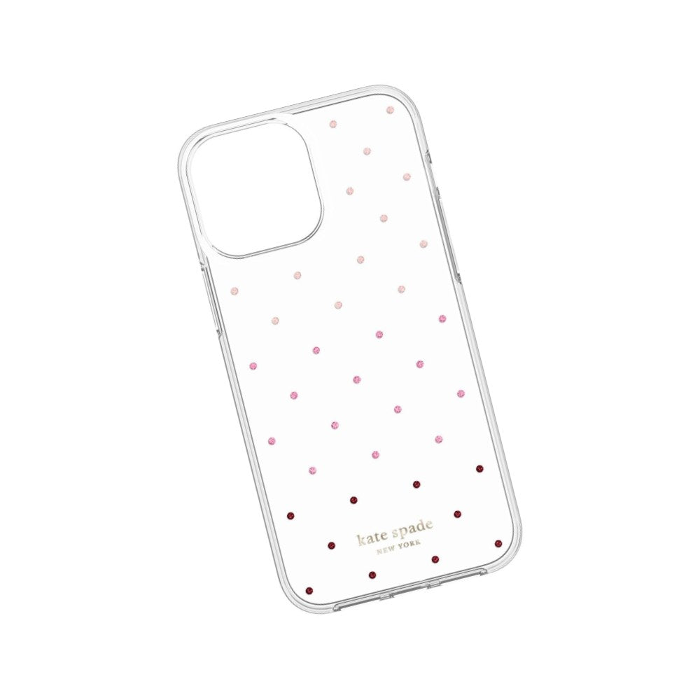 kate spade NY Protective Hardshell for iPhone 13 Pro Max – Pin Dot Ombre/Pink/Clear - 191058137814