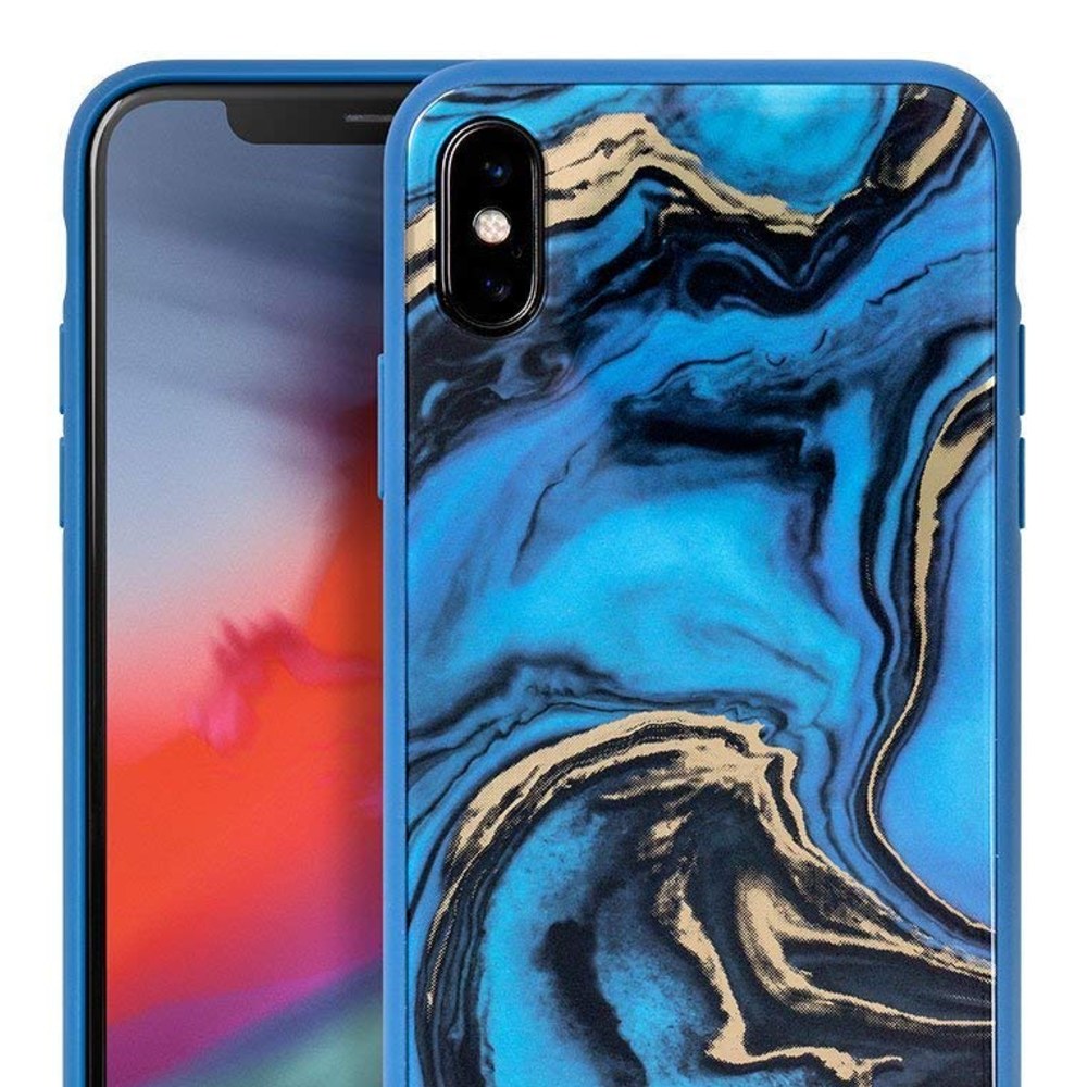 Laut - Mineral Glass For Iphone Xs Max | 9h Super Tough Tempered Glass | Anti-Scratch | Compatible With Wireless Chargers (Mineral Blue) - 4895206907200