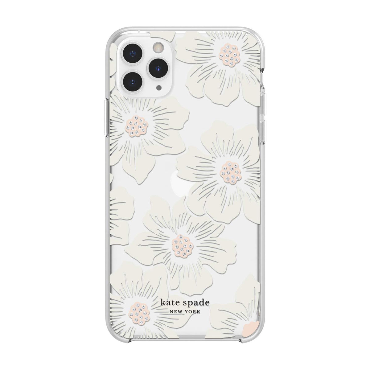 Kate Spade New York Protective Hardshell Case (1-Pc Comold) For Iphone 11 Pro Max - Hollyhock Floral Clear/Cream With Stones - 191058101013