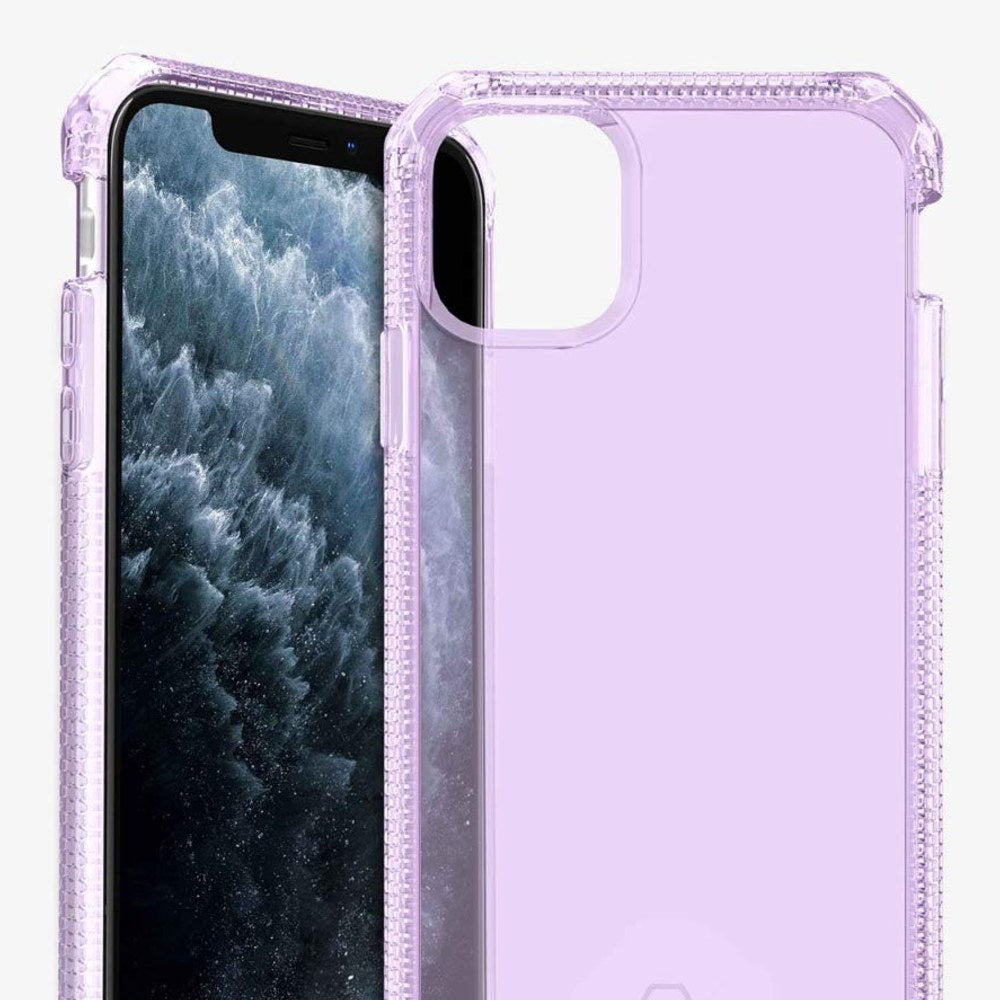Itskins Spectrum Clear Protective Phone Case Compatible With Apple Iphone 11 Pro Max, Slim Hybrid Case, Anti-Yellowing, And Heavy Duty Shockproof Cover, Military Phone Case | Light Purple - 4894465759698