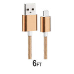 Justjamz (10 Pack) Nylon Braided Micro Usb Cable Data Sync And Charging Cable For Samsung Galaxy Tablet Kindle Fire Android Smartphones, Mixed Colors (6 Feet / 2 Meters) - 680138559245