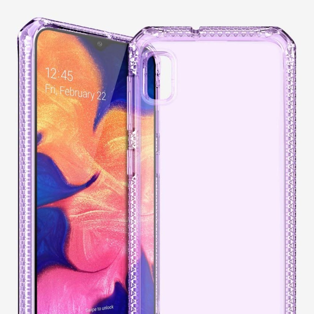 Itskins Spectrum Clear Protective Phone Case Compatible With Galaxy A10e, Slim Hybrid Case, Anti-Yellowing, And Heavy Duty Shockproof Cover, Military Phone Case - Light Purple - 4894465205904