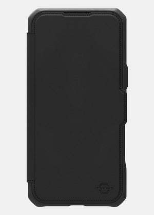 Itskins Hybrid R // Folio Protective Phone Case For Iphone 17 Pro Max, Hybrid Case With Card Holder, Anti-Slip, Heavy Duty Shockproof Cover, Military Phone Case - Black - 810176650547