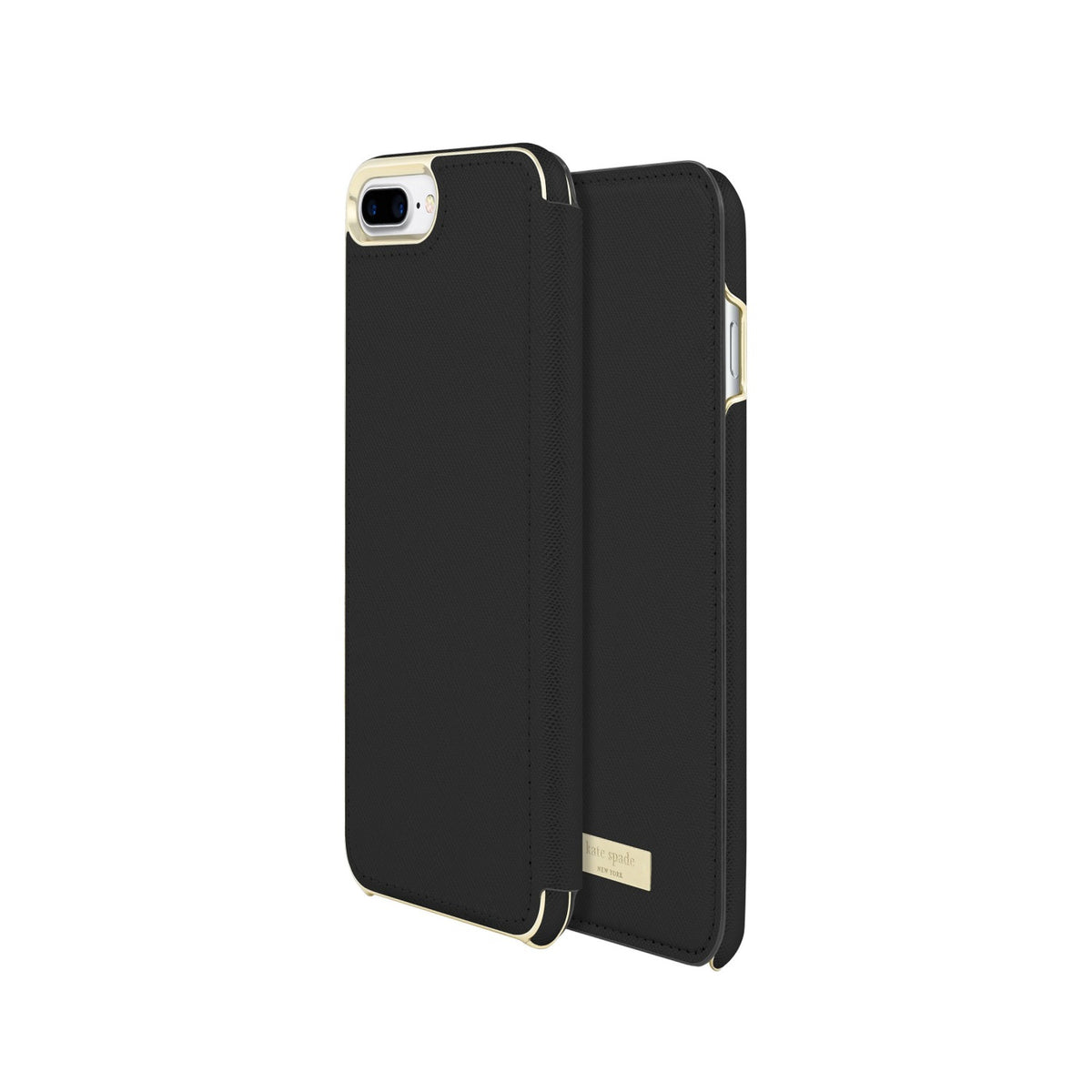 Kate Spade Black Leather Folio Case Iphone 7+ - 840076194278