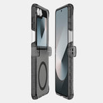 Itskins Hybrid R // Clear Hinge Magnetic Protective Phone Case For Galaxy Z Flip7, Anti-Yellowing, Shockproof Cover, Scratch-Resistant, Enhanced Grip With Ultra Sensitive Buttons - Smoke - 810176653777