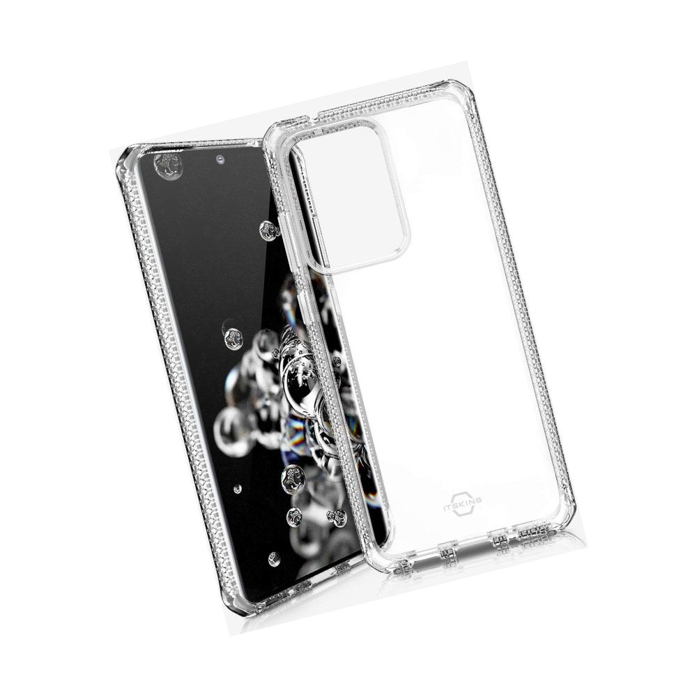 Itskins Spectrum Clear Protective Phone Case Compatible With Galaxy S20 Ultra, Slim Hybrid Case, Anti-Yellowing, And Heavy Duty Shockproof Cover, Military Phone Case - Transparent - 4894465501198