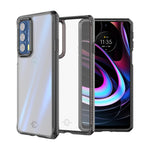 Itskins Hybrid // Clear Compatible With Moto Edge 2021, Protective Phone Case, Slim Hybrid Case, Anti-Yellowing, And Heavy Duty Shockproof Cover, Military Phone Case - Black And Transparent - 888842757067