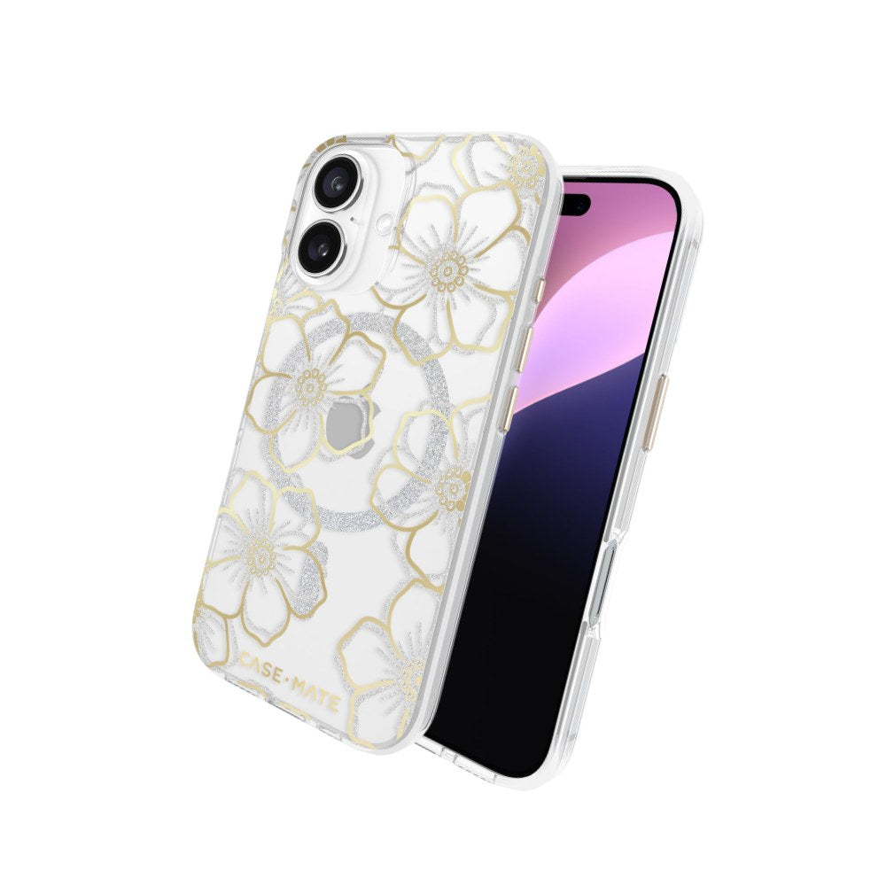 CaseMate iPhone 16 Case MagSafe Compatible Sparkly Floral