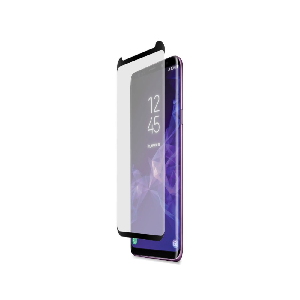 Puregear Samsung Galaxy S9 Hd Clear Curved Glass Screen Protector With Top/Bottom Black Border And Self Alignment Tray, Touch Sensitive, Case Friendly - 818719023469
