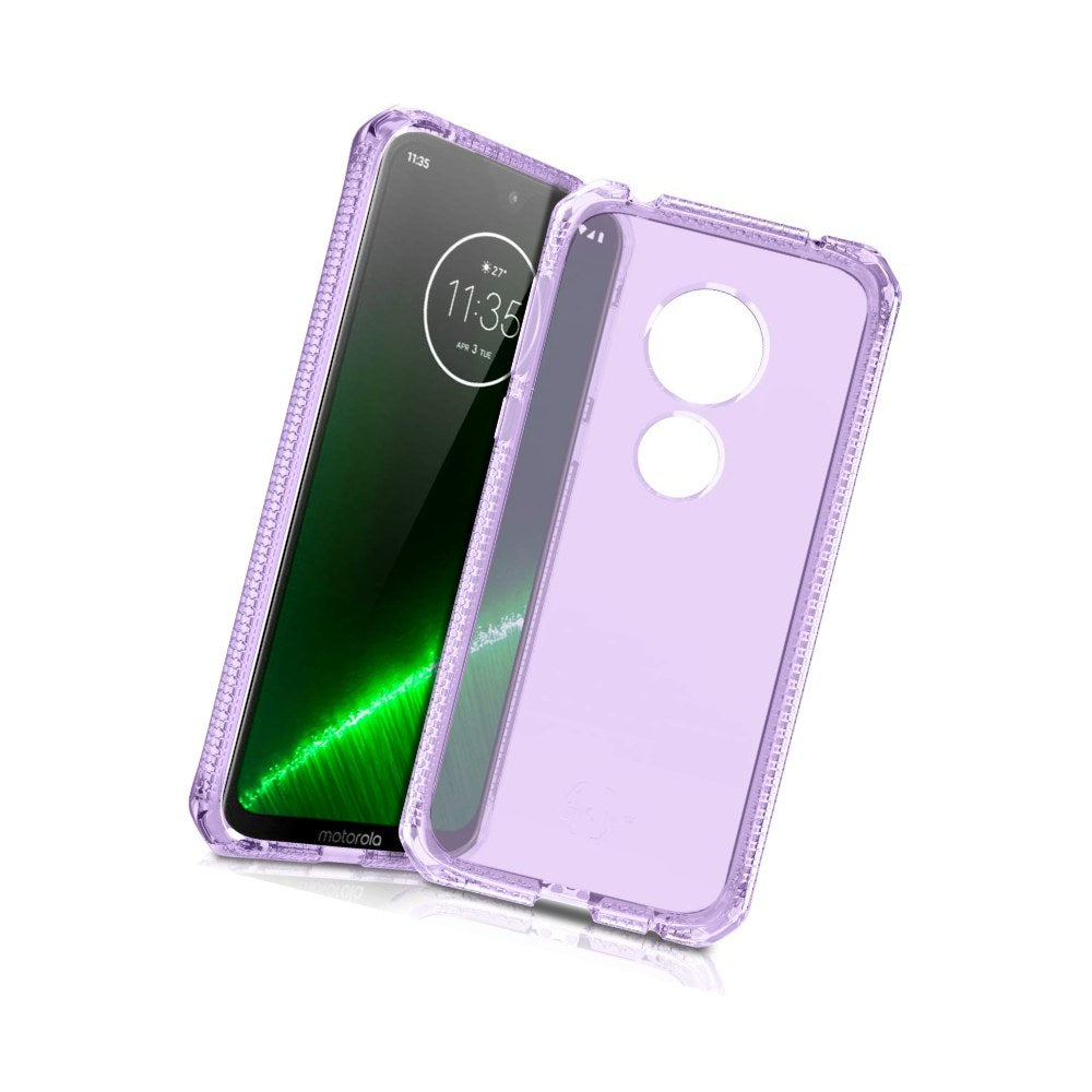 Itskins Spectrum // Clear Compatible With Moto G7 Play, Protective Phone Case, Slim Hybrid Case, Anti-Yellowing, And Heavy Duty Shockproof Cover, Military Phone Case - Light Purple - 4894465729196