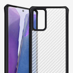 Itskins Hybrid Tek Protective Phone Case Compatible With Samsung Galaxy Note 20, Slim Hybrid Case, Anti-Yellowing, And Heavy Duty Shockproof Cover, Military Phone Case | Black And Transparent - 4894465594992
