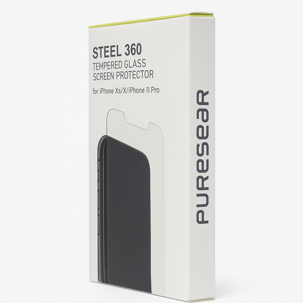 Puregear Steel 360 Tempered Glass Screen Protector For Iphone Xs/Iphone X/Iphone 11 Pro + Alignment Tray + Pure Pledge Program ($100 Reimbursement Toward The Repair Of Broken Screen Guarantee)