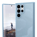 Urban Armor Gear [U] By Uag Designed For Samsung Galaxy S22 Ultra Case Clear Blue Cerulean Lucent Slim Fit Lightweight Stylish Transparent Impact Resistant Protective Phone Cover, [6.8 Inch Screen] - 810070368920