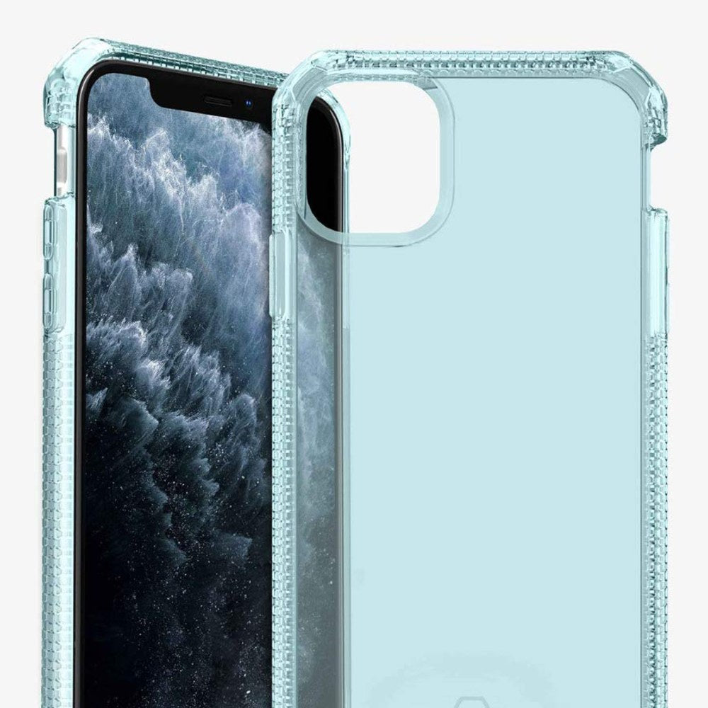 Itskins Spectrum Clear Protective Phone Case Compatible With Apple Iphone 11 Pro Max, Slim Hybrid Case, Anti-Yellowing, And Heavy Duty Shockproof Cover, Military Phone Case | Light Blue - 4894465876289