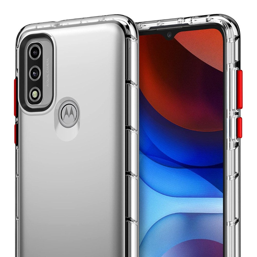 Zizo Surge Series For Moto G Pure Case - Sleek Clear Case Customizable Buttons - Clear - 888488335636