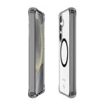 Itskins Hybrid R // Clear Magnetic Protective Phone Case For Galaxy S25, Compatible With Magsafe, Anti-Yellowing Cell Phone Cover, Military Grade Protective Bumper - Smoke - 888842890306