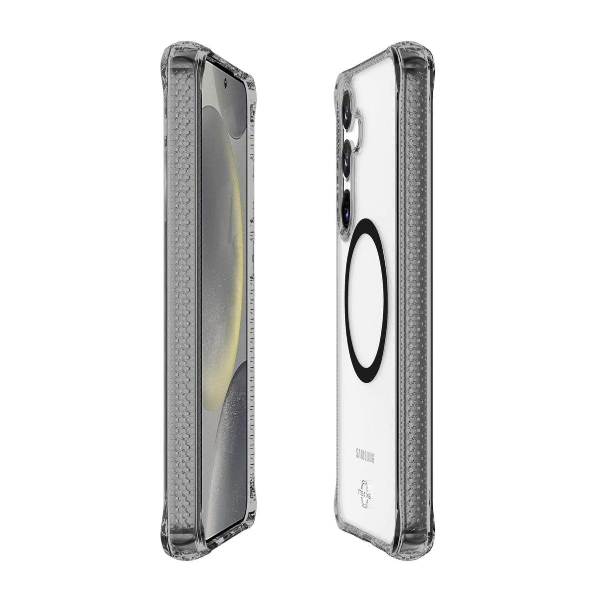 Itskins Hybrid R // Clear Magnetic Protective Phone Case For Galaxy S25, Compatible With Magsafe, Anti-Yellowing Cell Phone Cover, Military Grade Protective Bumper - Smoke - 888842890306