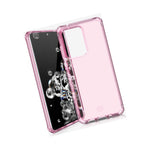 Itskins Spectrum Clear Protective Phone Case Compatible With Samsung Galaxy S20 Ultra, Slim Hybrid Case, Anti-Yellowing, And Heavy Duty Shockproof Cover, Military Phone Case | Light Pink - 4894465481063
