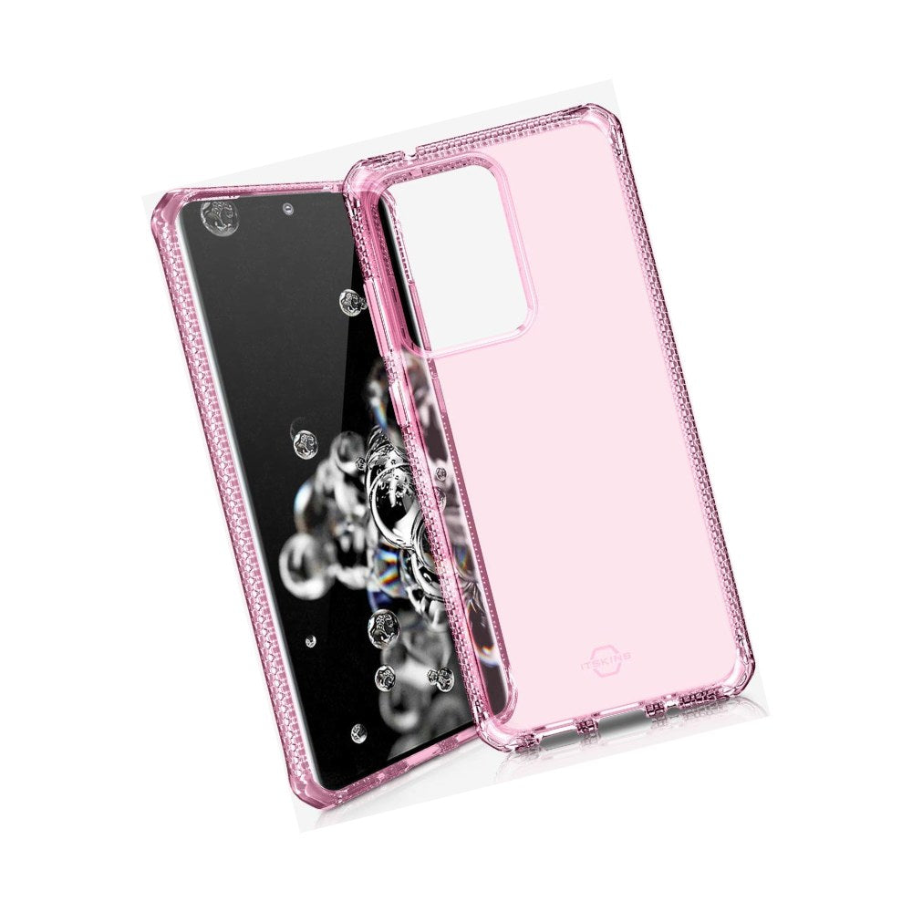 Itskins Spectrum Clear Protective Phone Case Compatible With Samsung Galaxy S20 Ultra, Slim Hybrid Case, Anti-Yellowing, And Heavy Duty Shockproof Cover, Military Phone Case | Light Pink - 4894465481063