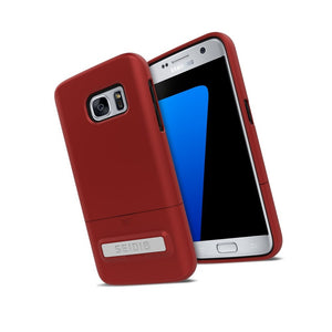 Seidio Surface With Metal Kickstand Case For Samsung Galaxy S7 [Slim Case] - Non-Retail Packaging - Dark Red/Black -