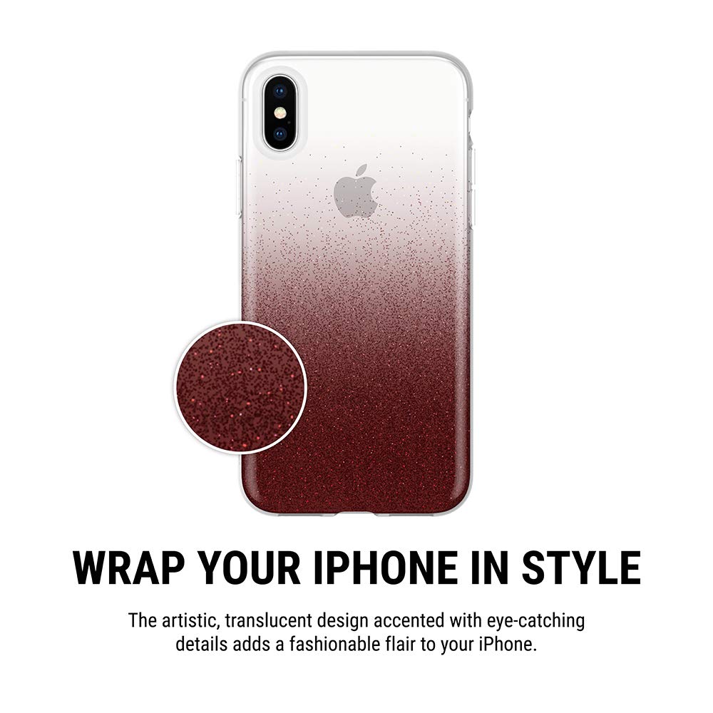 Incipio Design Series Protective Case For Iphone Xs (5.8") & Iphone X With Stylish Prints And Clear Cover Design - Cranberry Sparkler - 191058085436