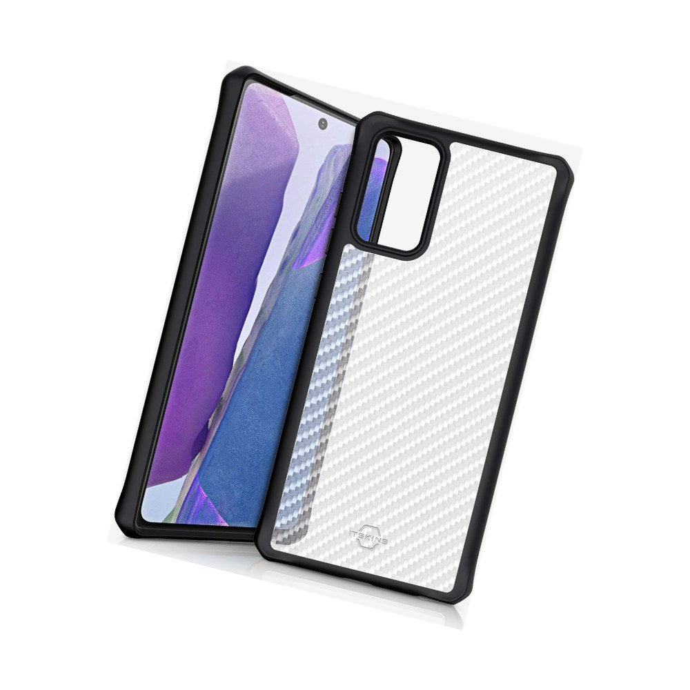 Itskins Hybrid Tek Protective Phone Case Compatible With Samsung Galaxy Note 20, Slim Hybrid Case, Anti-Yellowing, And Heavy Duty Shockproof Cover, Military Phone Case | Black And Transparent - 4894465594992