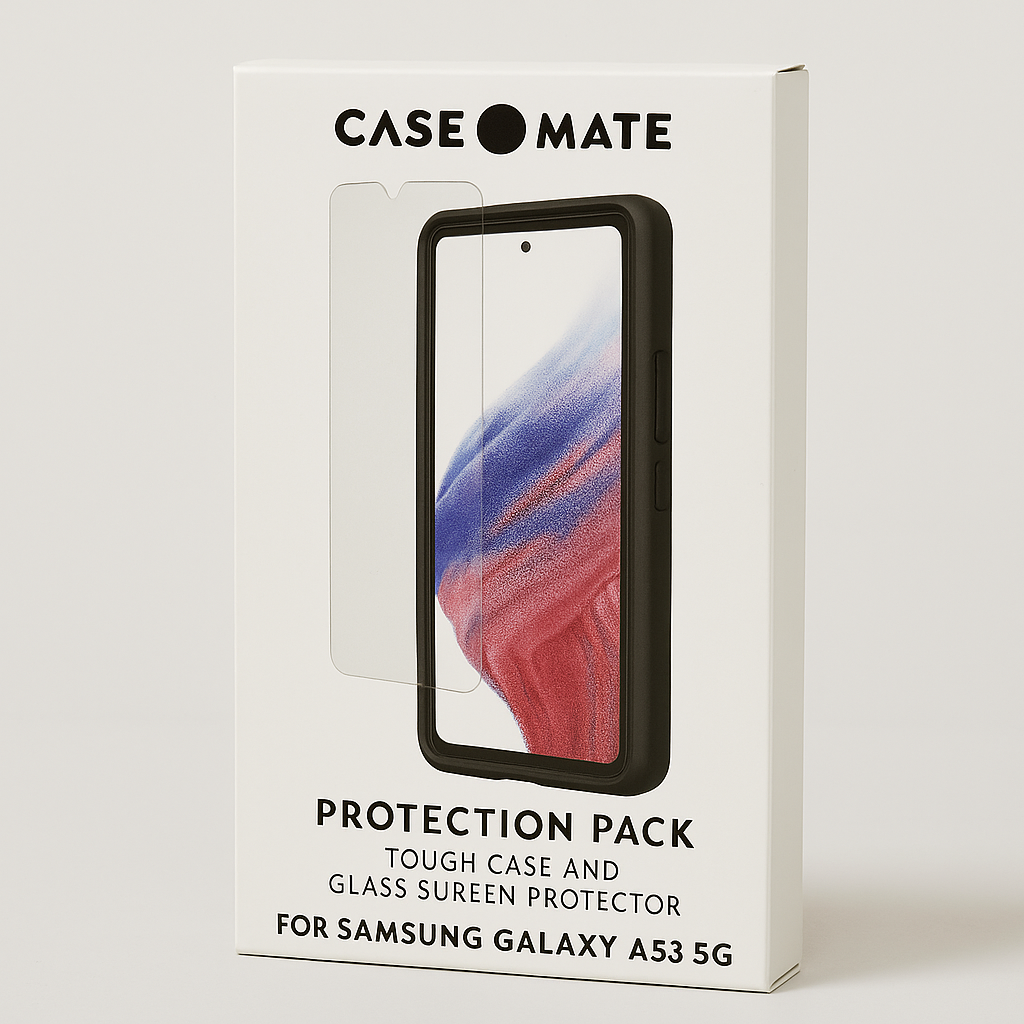 Case Mate Tough Case And Glass Screen Protector Samsung Galaxy A53 5G Black