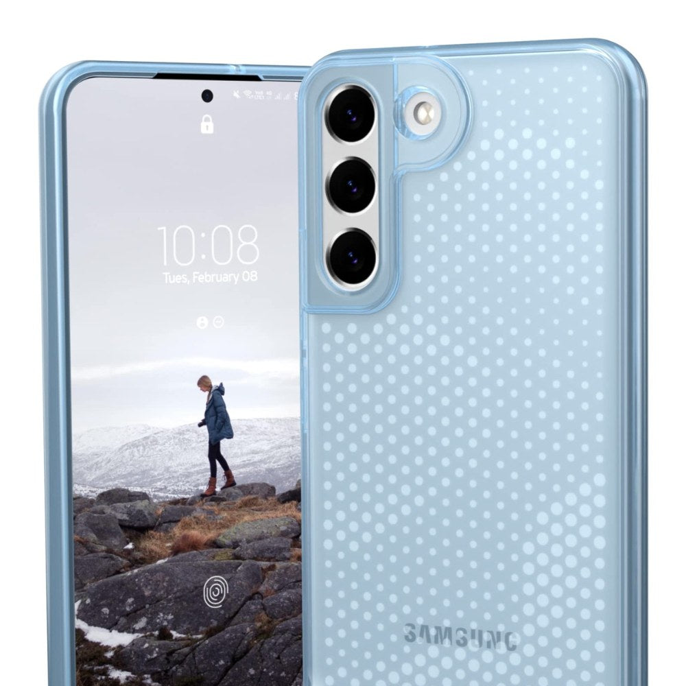 Urban Armor Gear [U] By Uag Designed For Samsung Galaxy S22 Case Clear Blue Cerulean Lucent Slim Fit Lightweight Stylish Transparent Impact Resistant Protective Phone Cover, [6.1 Inch Screen] - 810070368586