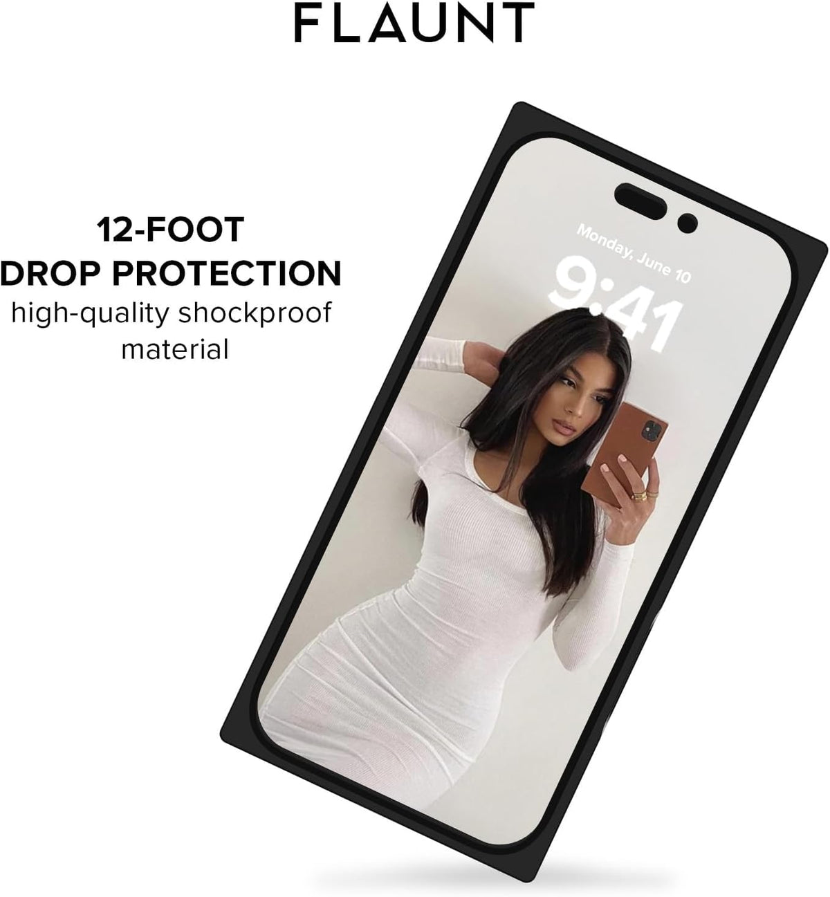 Flaunt Official Square Protective Case - Compatible With Iphone 17 - Compatible With Magsafe & Wireless Charging - Drop-Tested & Shockproof - (Abalone Shell) - 840171753745