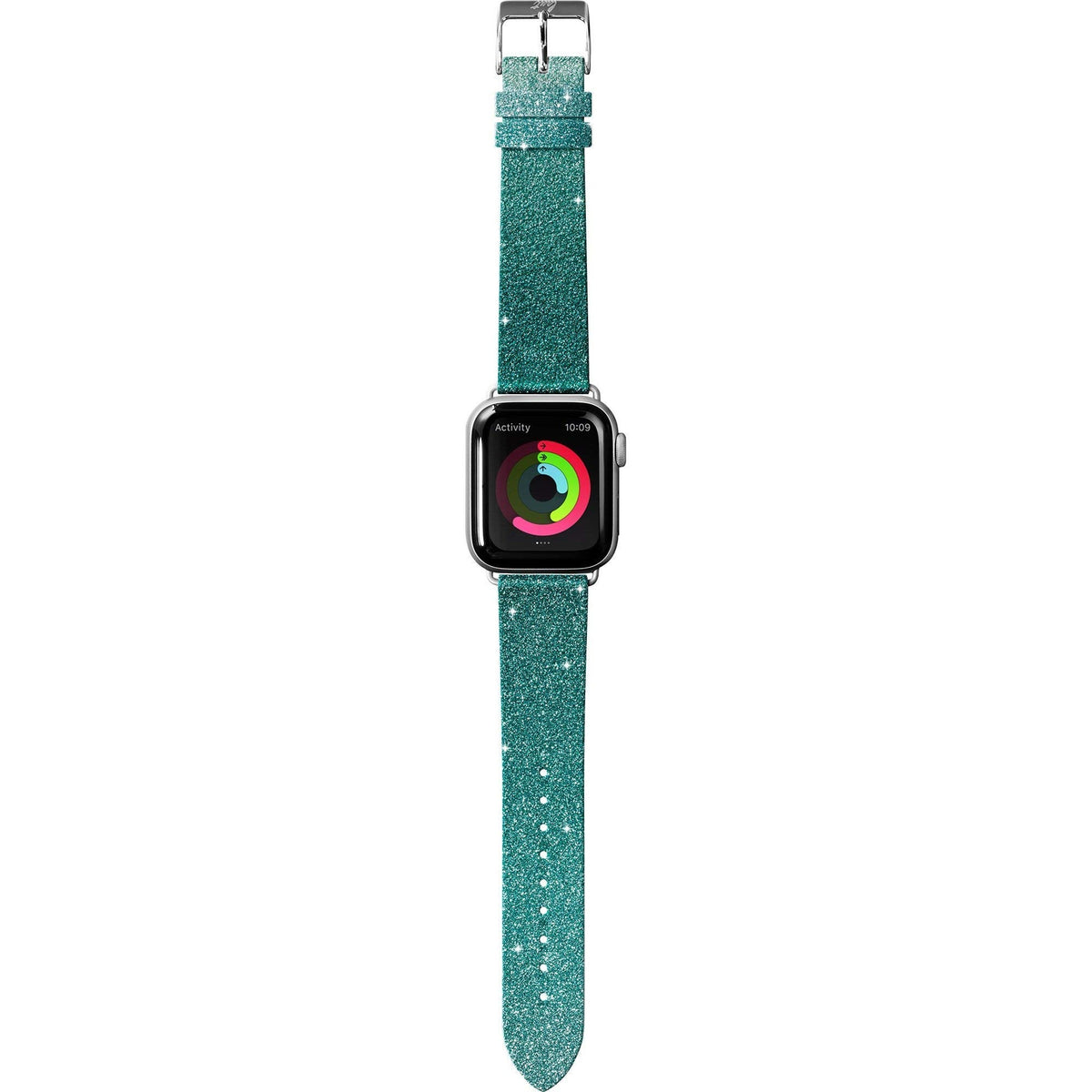Laut - Ombre Sparkle Watch Strap Compatible With Apple Watch Series 1/2/3/4/5 | Genuine Leather | Gradient Effect | Stainless Steel Clasp & Connectors (38mm / 40mm • Mint) - 4895206913324
