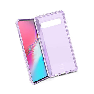 Itskins Spectrum Clear Protective Phone Case Compatible With Galaxy S10 5g, Slim Hybrid Case, Anti-Yellowing, And Heavy Duty Shockproof Cover, Military Phone Case - Light Purple - 4894465243821