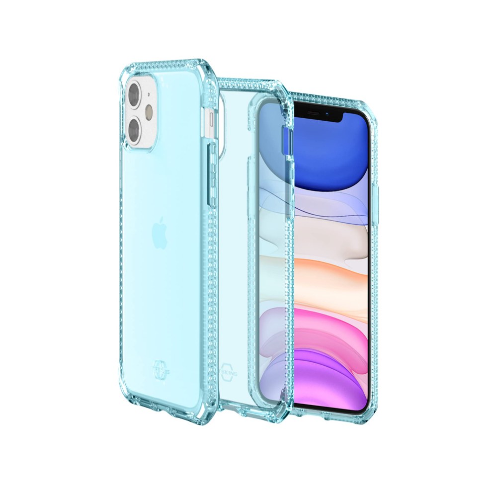Itskins Spectrum Clear Protective Phone Case Compatible With Apple Iphone 11, Slim Hybrid Case, Anti-Yellowing, And Heavy Duty Shockproof Cover, Military Phone Case | Light Blue - 4894465277000