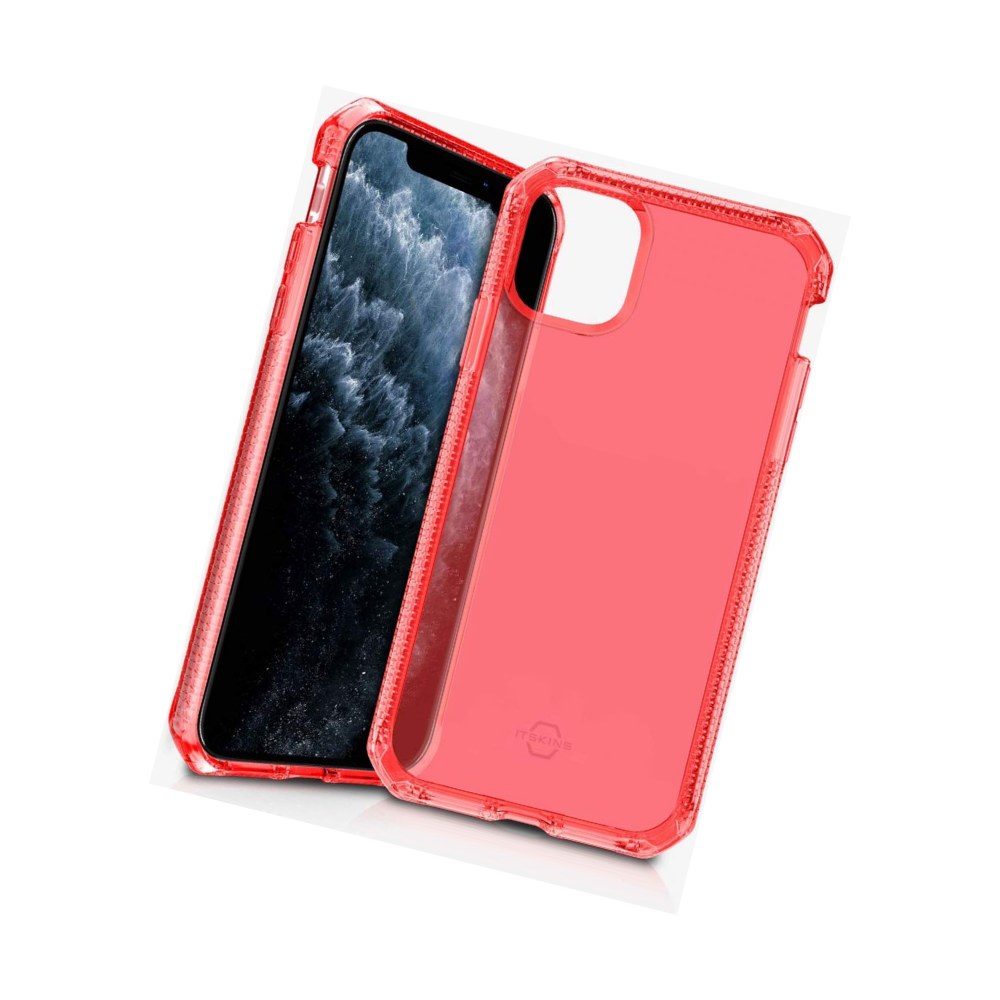 Itskins Spectrum Clear Protective Phone Case Compatible With Apple Iphone 11 Pro, Slim Hybrid Case, Anti-Yellowing, And Heavy Duty Shockproof Cover, Military Phone Case | Coral - 4894465455866