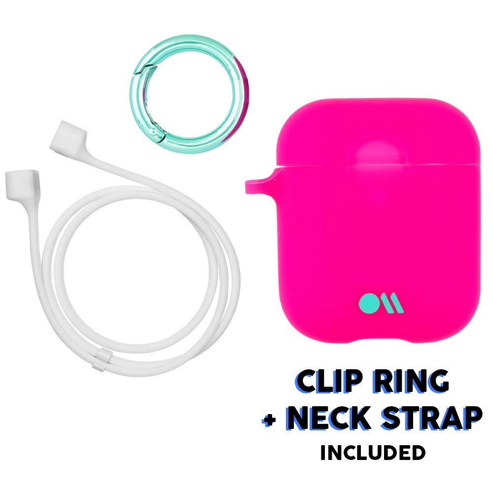 Case-Mate - Airpods Case - Hook Ups - Silicone - Compatible With Apple Airpods Series 1 & 2 - Fuchsia Dark Pink - 846127185325