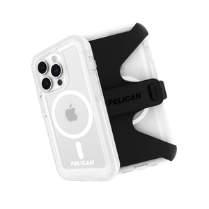 Pelican Voyager Series - Iphone 15 Pro Case 6.1" [Compatible With Magsafe] [Anti-Yellow] Magnetic Charging Phone Case With Belt Clip Holster Kickstand [18ft Military Grade Drop Protection] - Clear - 840171729115
