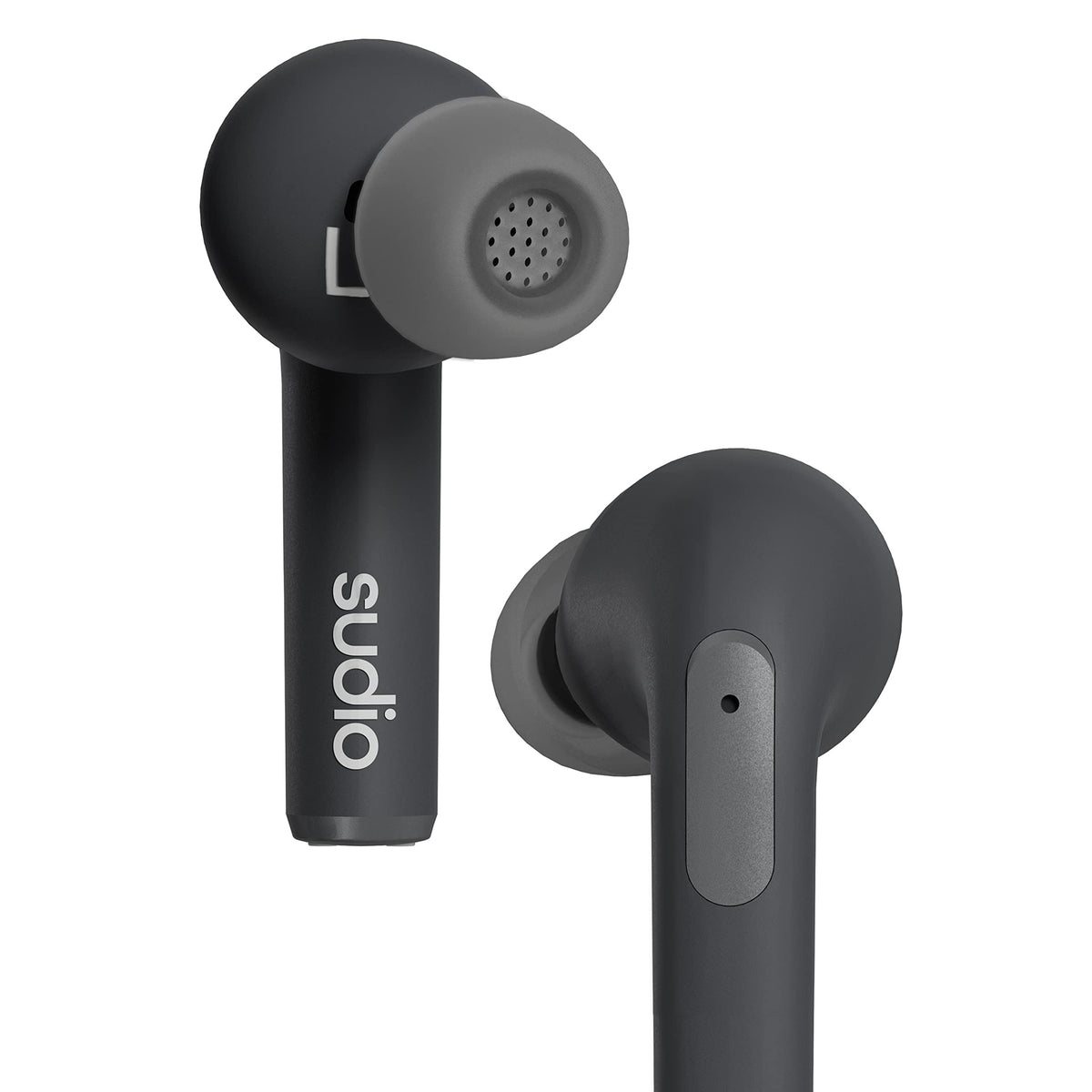 Sudio N2 Pro True Wireless Bluetooth In-Ear Earbuds With Anc - Multipoint Connection, Ipx4 Water Resistant, Usb-C And Wireless Charging, Microphone, 30h Play Time With Charging Case (Black) - 7350071384060