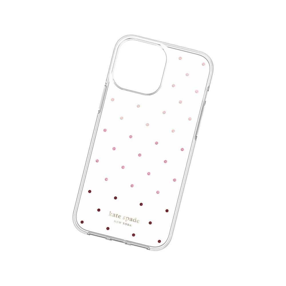 kate spade NY Protective Hardshell for iPhone 13 Pro Max – Pin Dot Ombre/Pink/Clear - 191058137814