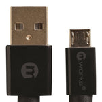 Mworks! Mpower! Flat Micro-Usb Cable 6 Feet In Length Black - Retail Packaging - 610370557372