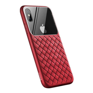 Baseus Glass/Weaving Case Iphone Xs - Red - 6953156284500
