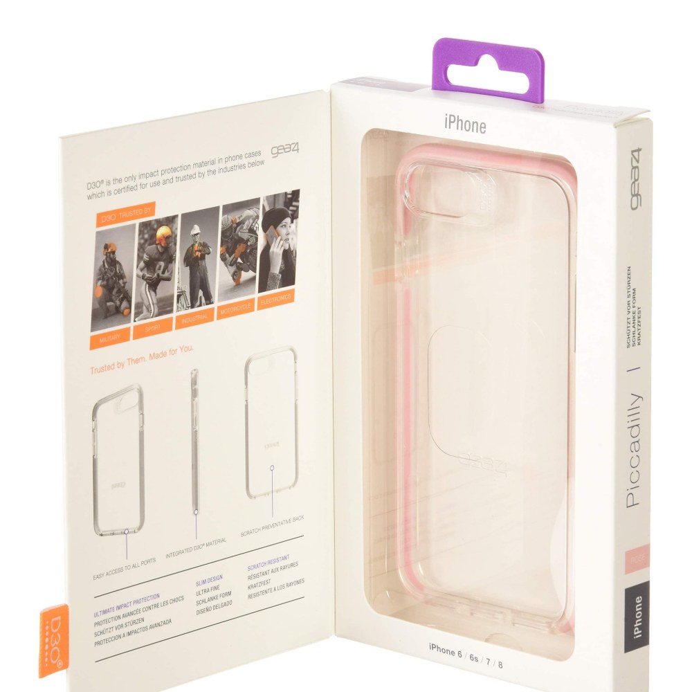 Gear4 Piccadilly Clear Case With Advanced Impact Protection [ Protected By D3o ], Slim, Tough Design For Iphone 7/8 – Rose Gold (26208) - 4895200200086
