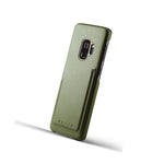 Mujjo Full Leather Wallet Case For Samsung Galaxy S9 With Card Holder (Olive) - 8718546171741