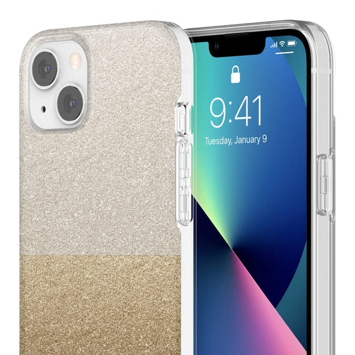 Kate Spade New York Protective Hardshell Case For Iphone 13 - Glitter Block White - 191058137647