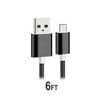 Justjamz (10 Pack) Nylon Braided Micro Usb Cable Data Sync And Charging Cable For Samsung Galaxy Tablet Kindle Fire Android Smartphones, Mixed Colors (6 Feet / 2 Meters) - 680138559245