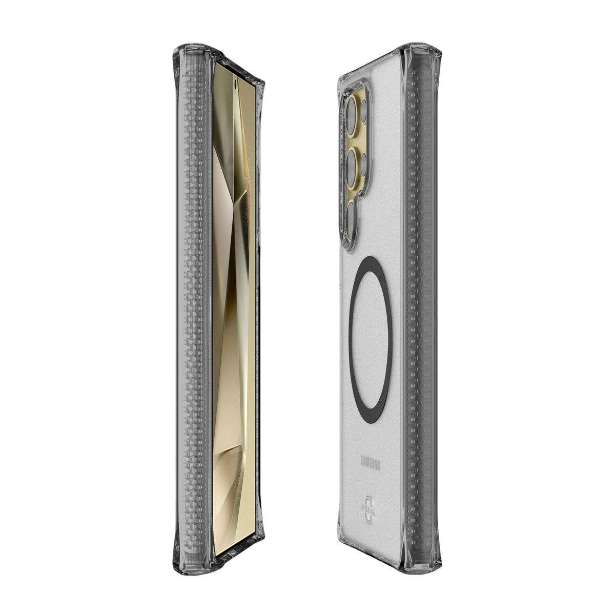 Itskins Hybrid R // Vapor Magnetic Matte Protective Phone Case For Galaxy S25 Ultra, Compatible With Magsafe, Anti-Yellowing Cell Phone Cover, Military Grade Protective Bumper - Smoke - 888842831910