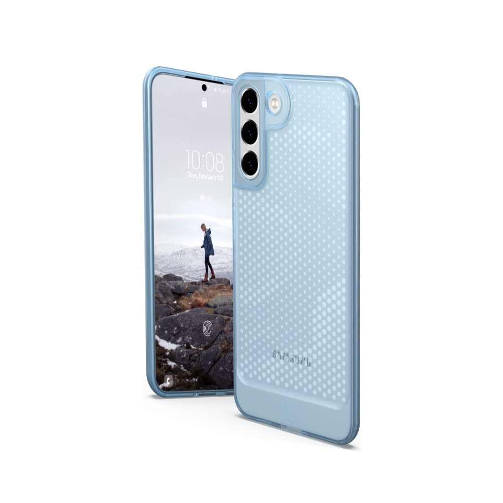 Urban Armor Gear [U] By Uag Designed For Samsung Galaxy S22 Plus Case Clear Blue Cerulean Lucent Slim Fit Lightweight Stylish Transparent Impact Resistant Protective Phone Cover, [6.6 Inch Screen] - 810070368753
